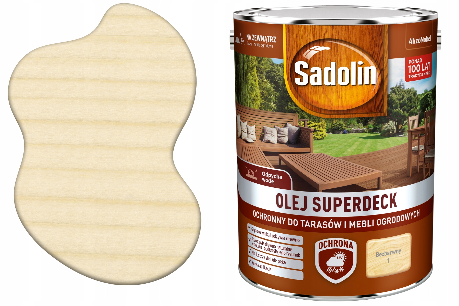 Olej Do Drewna Ochronny Tarasów Mebli Sadolin Superdeck Bezbarwny 10L