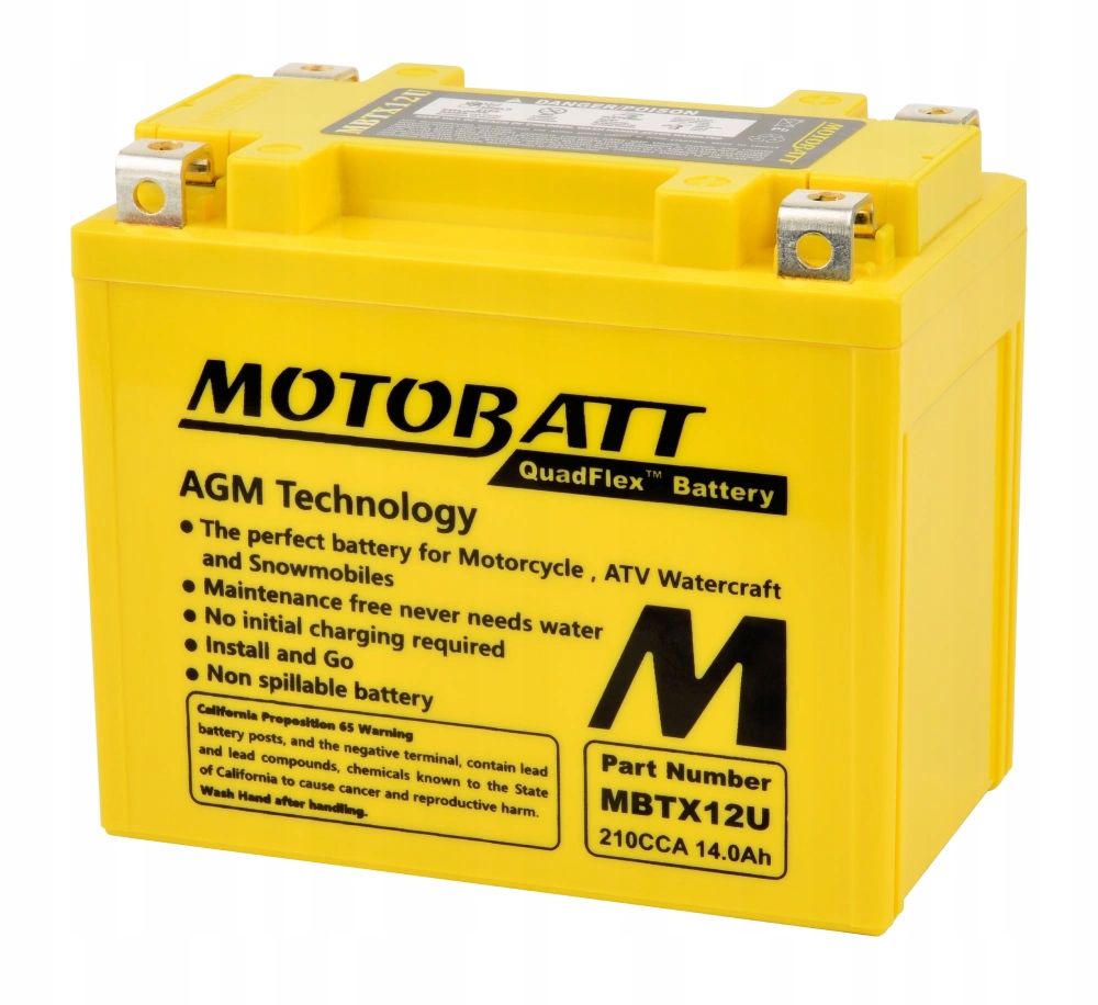 Batéria Agm Motobatt MBTX12U 12V 14Ah 210A YTX12-BS YTX14-BS
