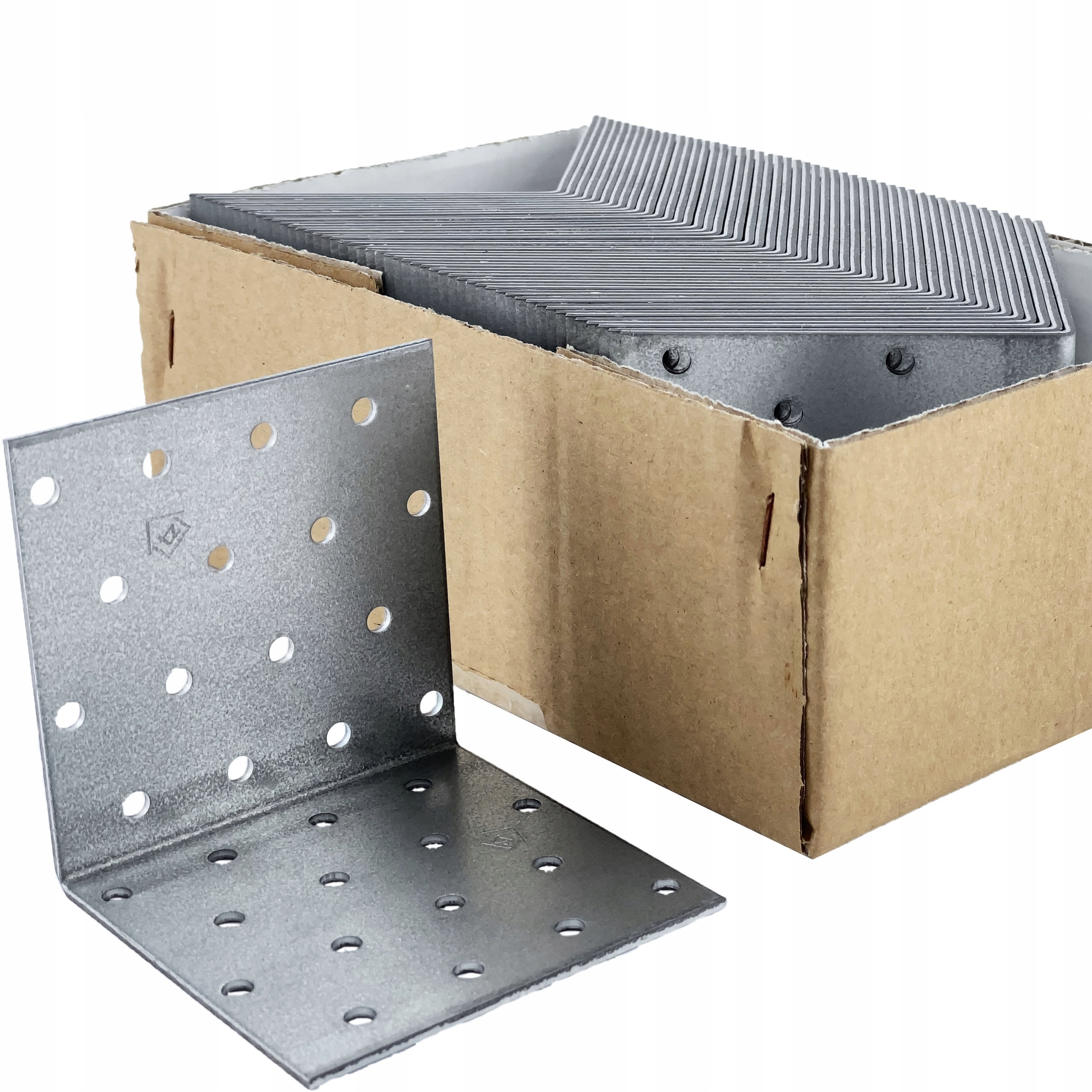 Perforované ocelové úhelníky 80x80x80 x 2 mm 50 ks montážních prvků KM9