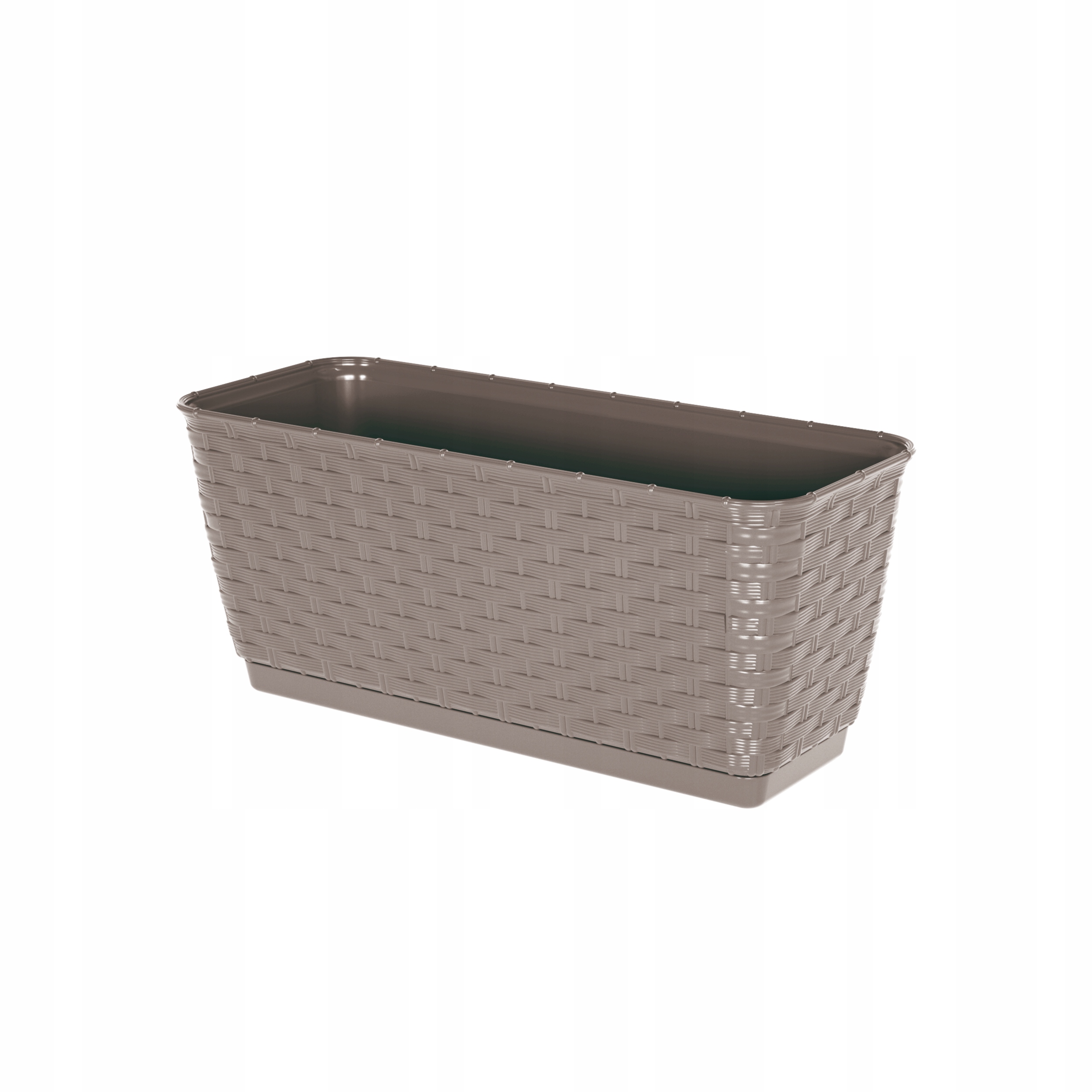 

Donica Rattan skrzynka 50cm podstawka+wkład Mokka