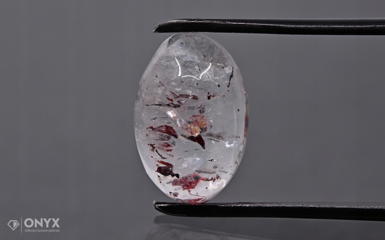 Jahodový křemen kabošon ovál 16,5x11 mm