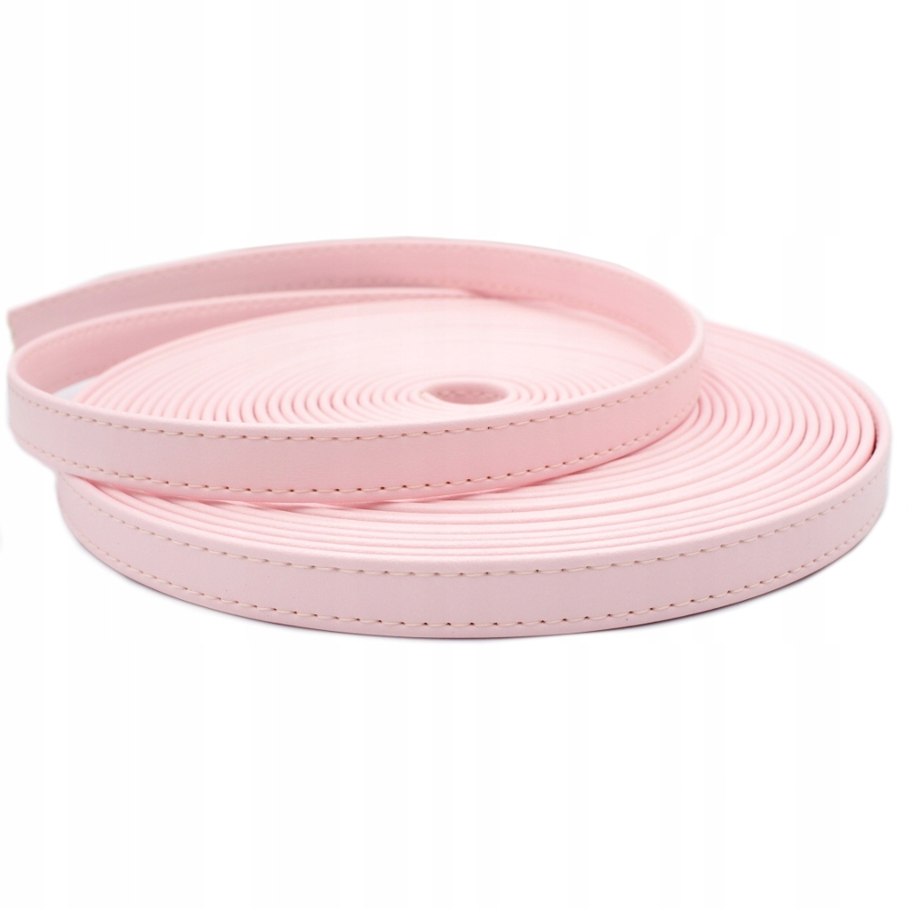 PASEK Z EKOSKÓRY PRZESZYTY JASNY RÓŻ 15 mm