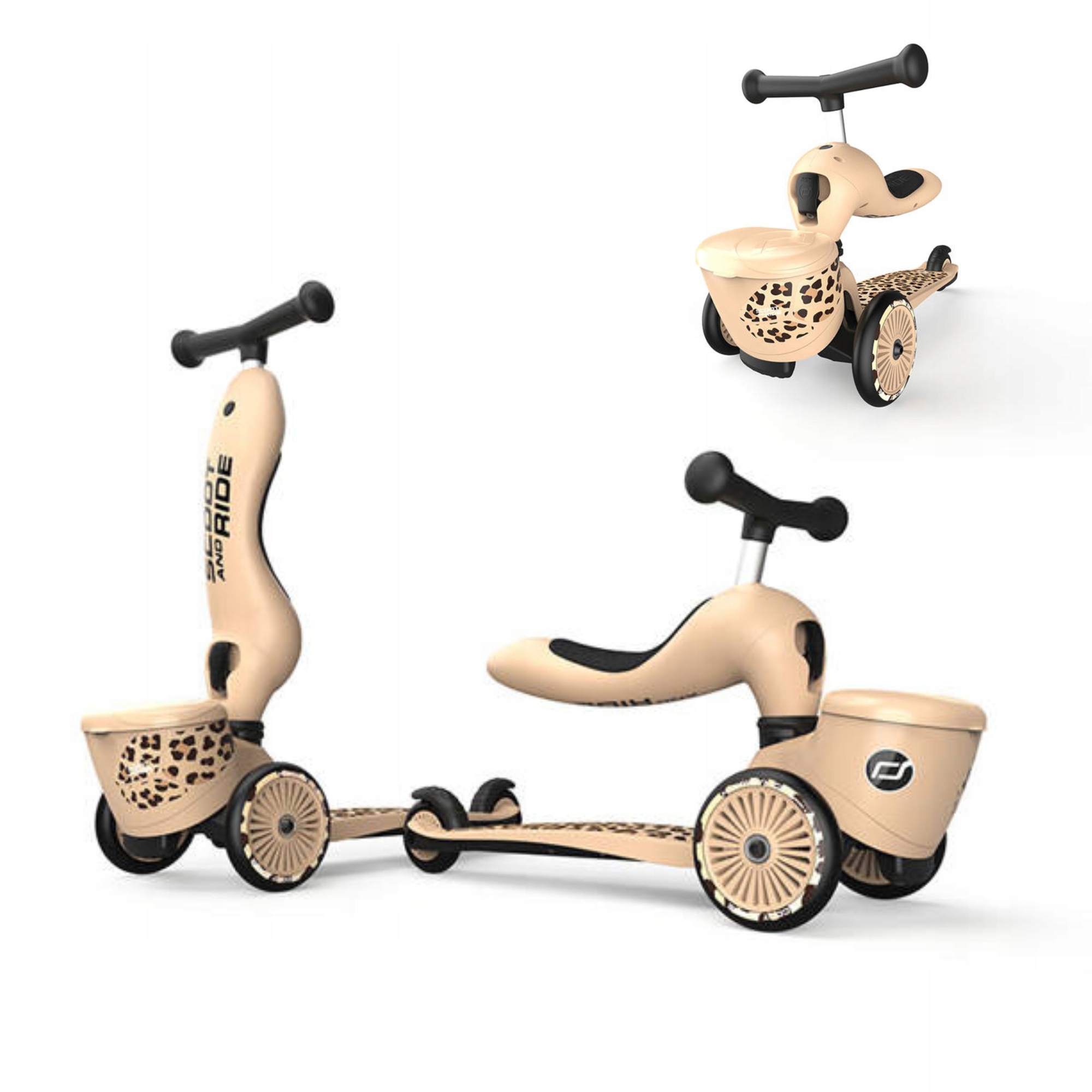 Scoot and Ride Highwaykick 1 Lifestyle 2w1 Jeździk Hulajnoga 1-5lat Leopard