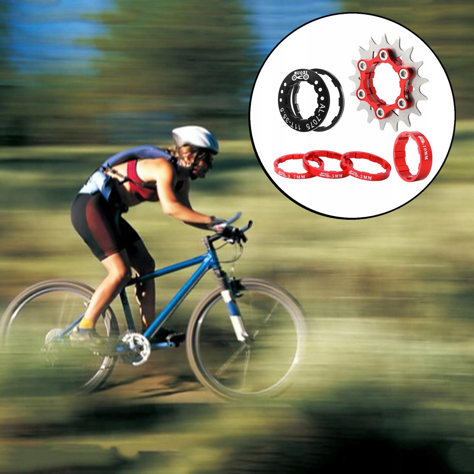 Adapter do zębatek kasetowych o pojedynczej prędkości, ostre koło 17T, czerwony Marka bez marki