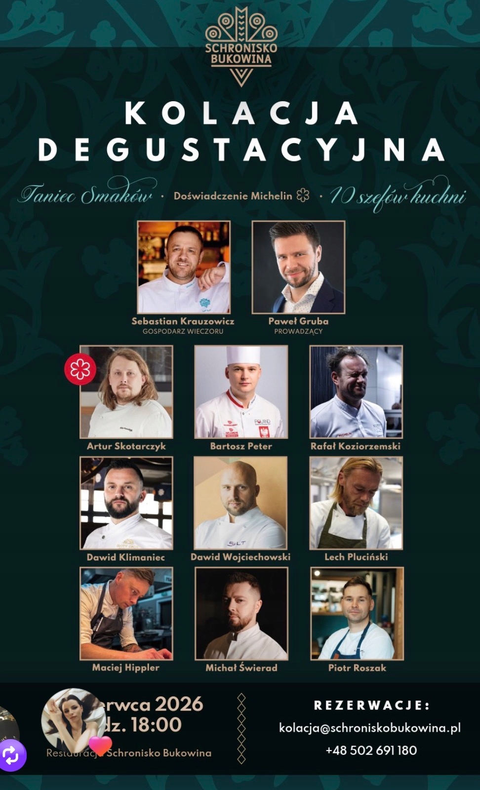 Degustační večeře Michelin s poukazem Schronisko Bukowina