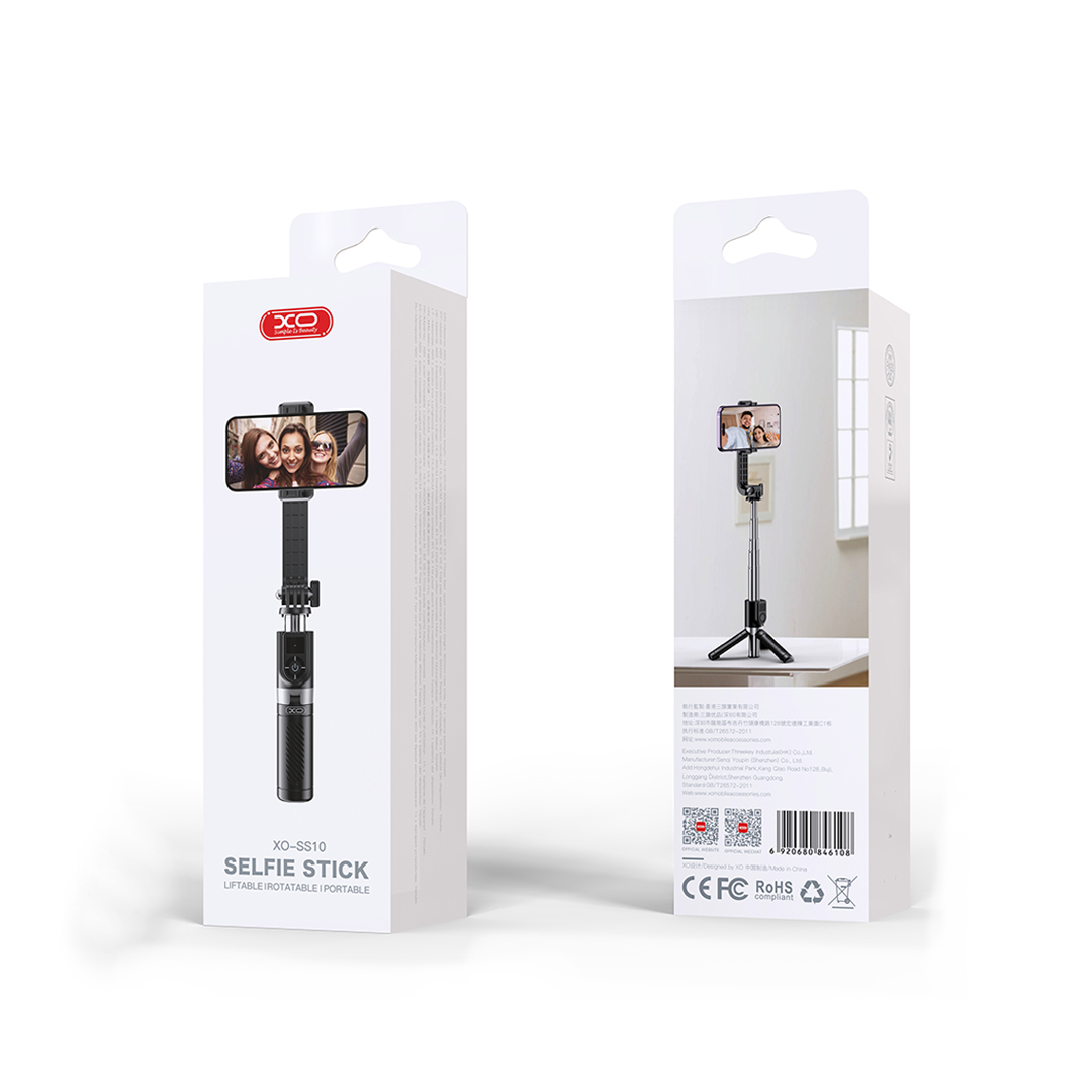 XO selfie tyč Bluetooth tripod SS10 černá 80cm Typ selfie tyče