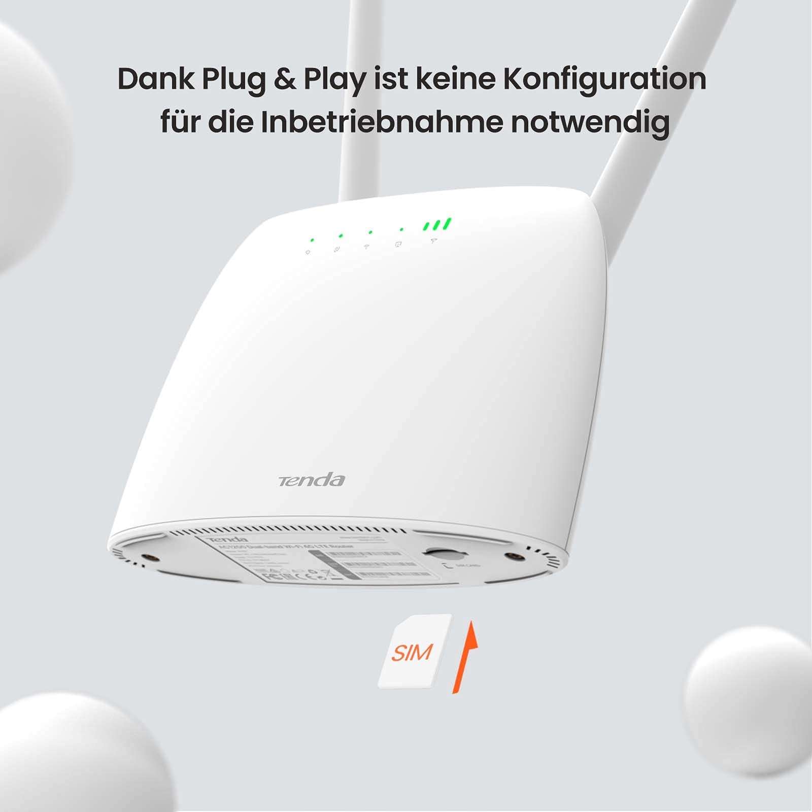 TENDA Router LTE 4G SIM CAT4 AC1200 Dualband 300Mbit/s 867Mbit/s Biały — miniatura 5