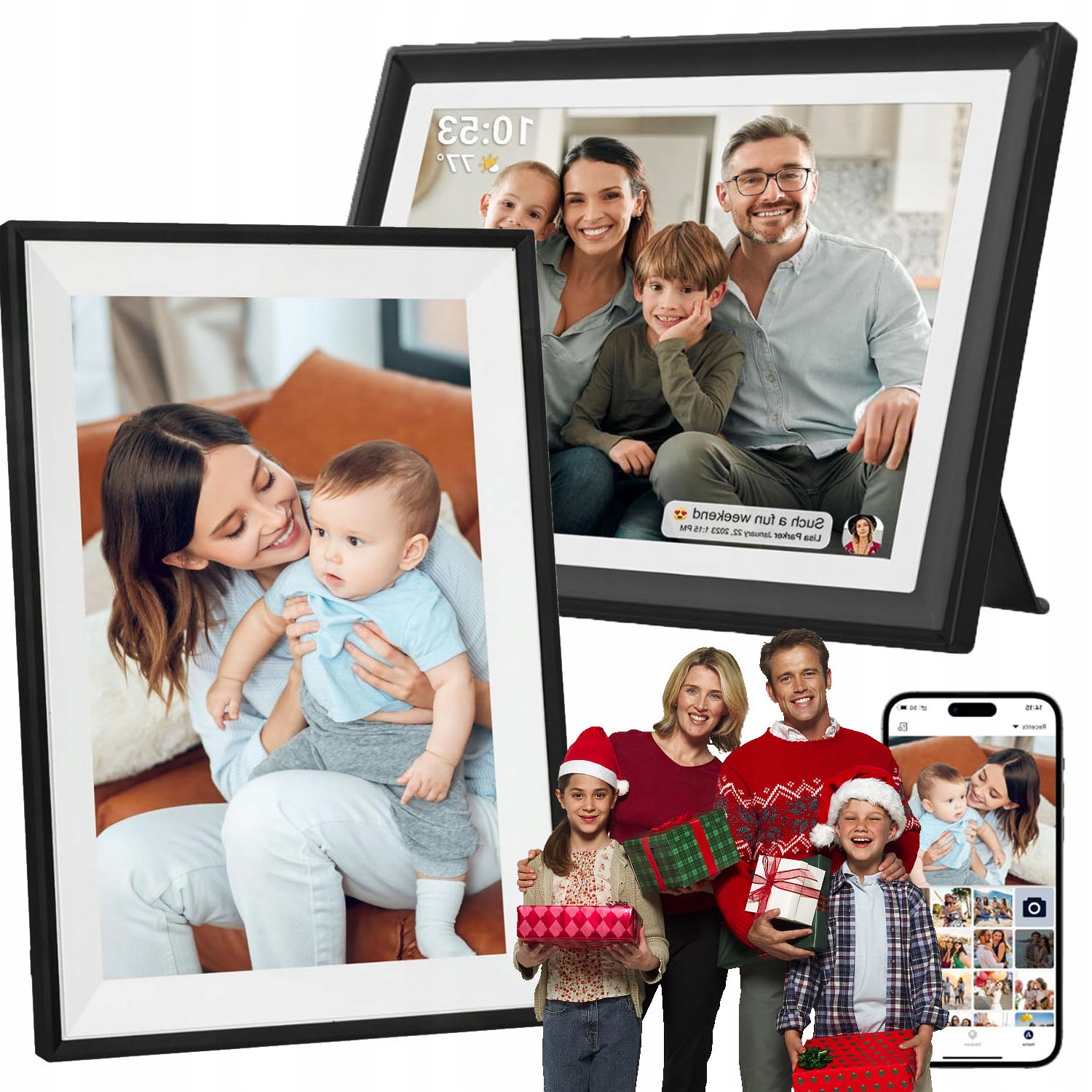 32GB 10.1 Palcový Digitální Rámeček Na Fotografie 1280*800 P Hd Wifi Černý Dárek