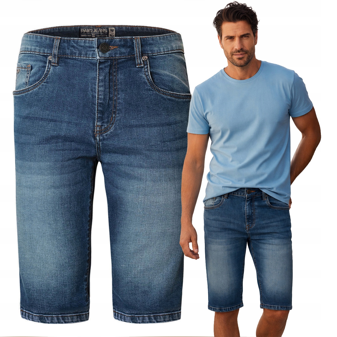 Kraťasy Denim Samot Šortky Tmavě Modré Sprané 31 Pako Jeans