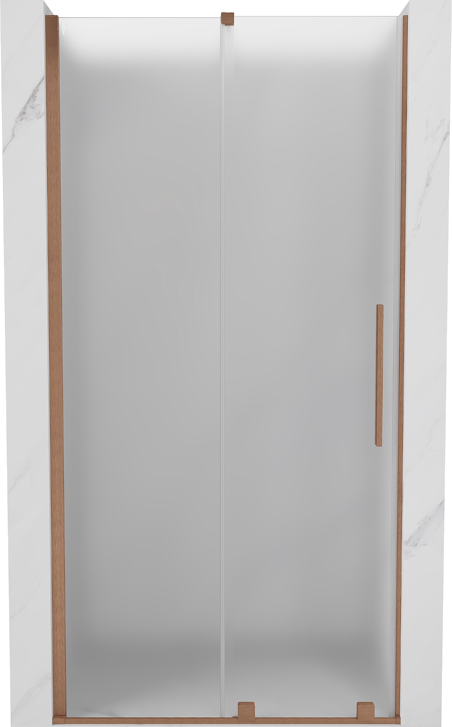 Posuvné sprchové dveře Mexen Velar 100 cm, mat, kartáčovaná měď