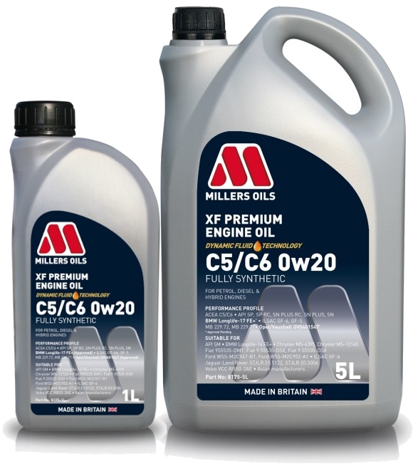 Olej silnikowy Millers Oils Xf Premium C5 C6 0w20 6L