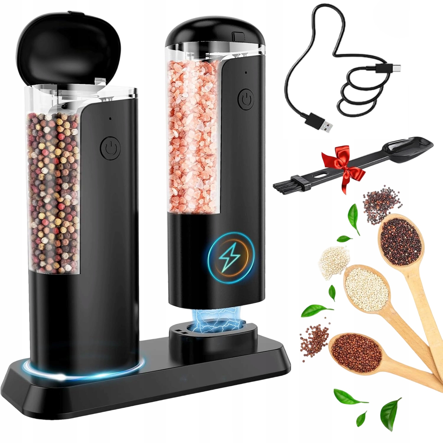 Elektrický Mlýnek Na Pepř A Sůl Jako Dárek S Akumulátorovým Podstavcem