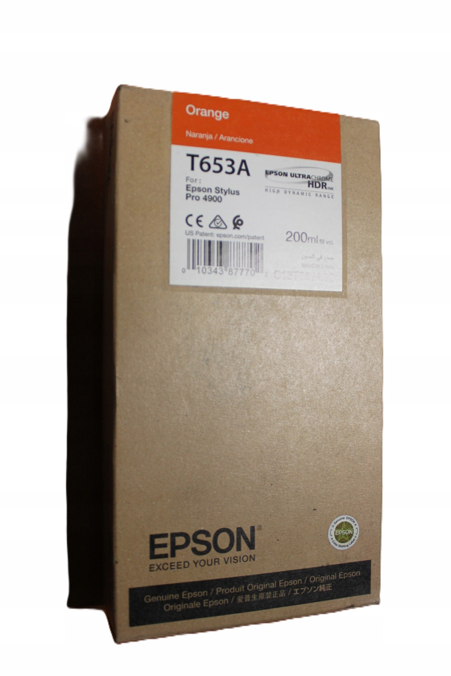 Epson T653A C13T653A00 originálny oranžový atrament 20/17