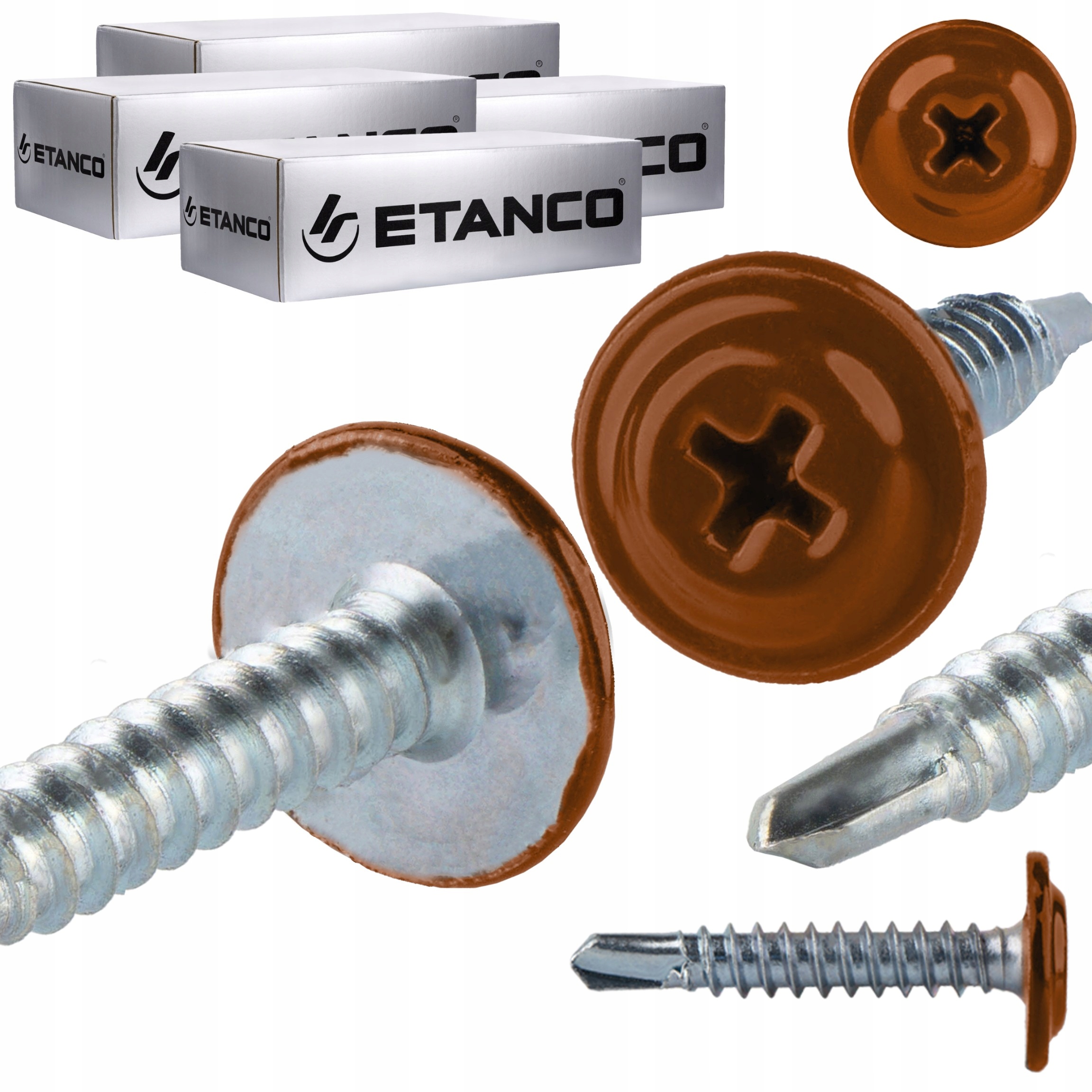 Samorezné podložkové skrutky 4,2 x 25 mm Ral 8004 1000 ks Etanco Gm-b