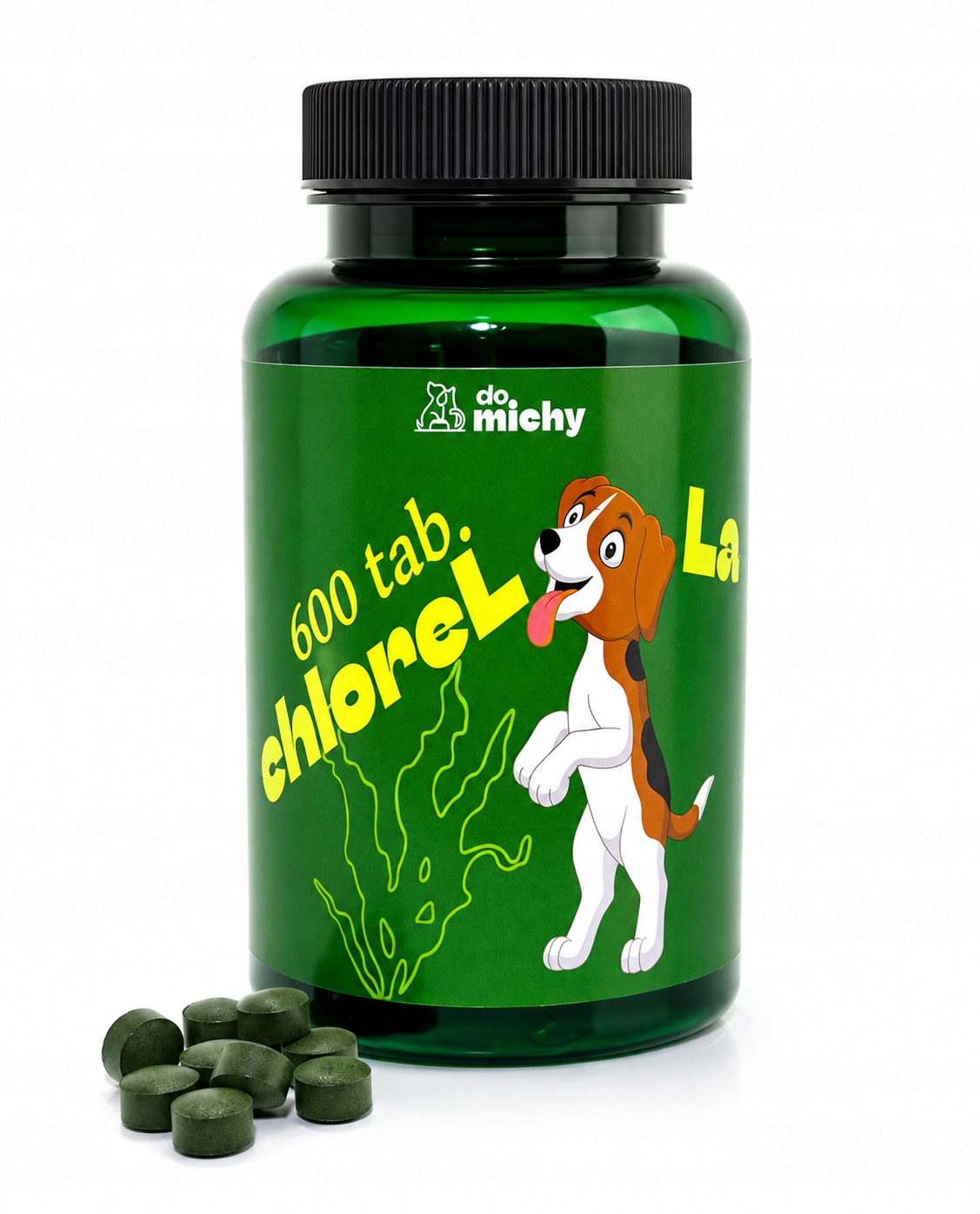 Chlorella (zdravá řasa, řasy) pro psa a kočku Do michy 600 tablet