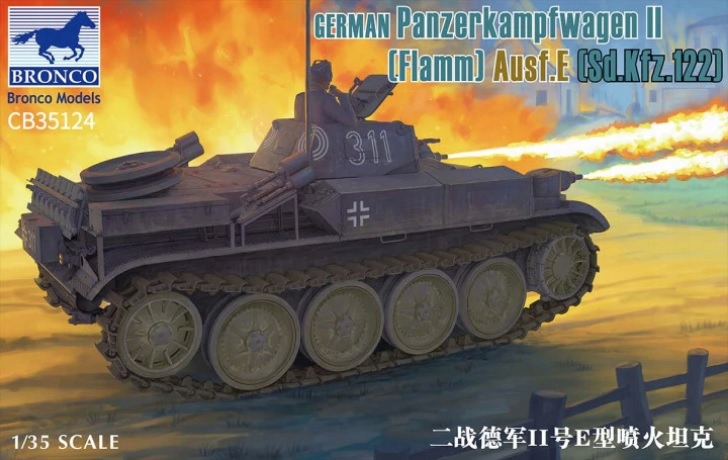 Bronco CB35124 Czołg Panzerkampfwagen II Flamm Ausf.E Sd.Kfz.122 model 1/35