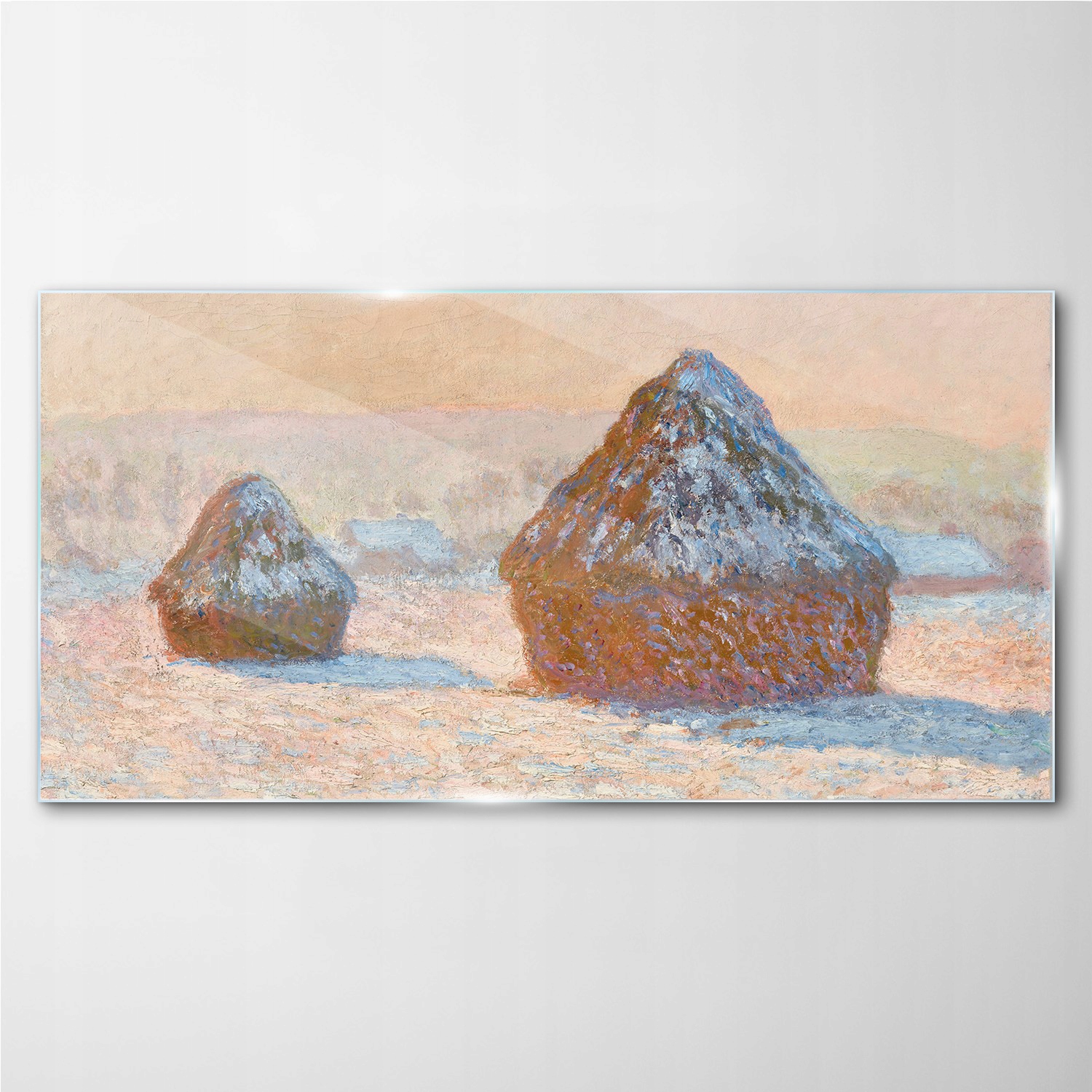 

Obraz szklany Stogi zboża śnieg efekt Monet 140x70