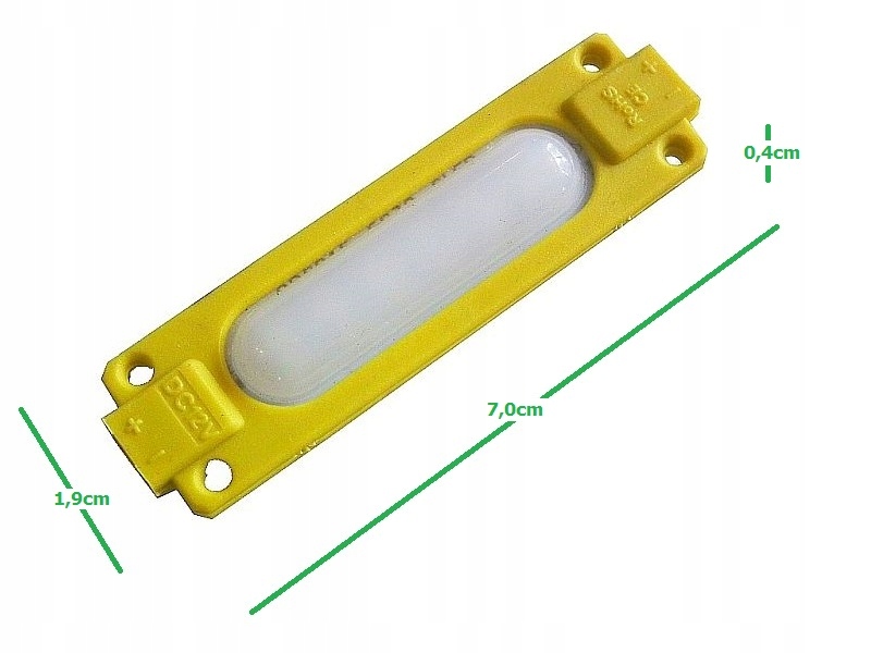 10x Moduł pasek LED COB 12V 2W wodoodporny ŻÓŁTY Klasa efektywności energetycznej A