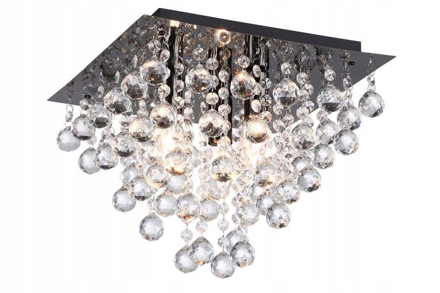 Grafitový stropné svietidlo Lancaster Crystal krištáľový zrkadlový do spálne
