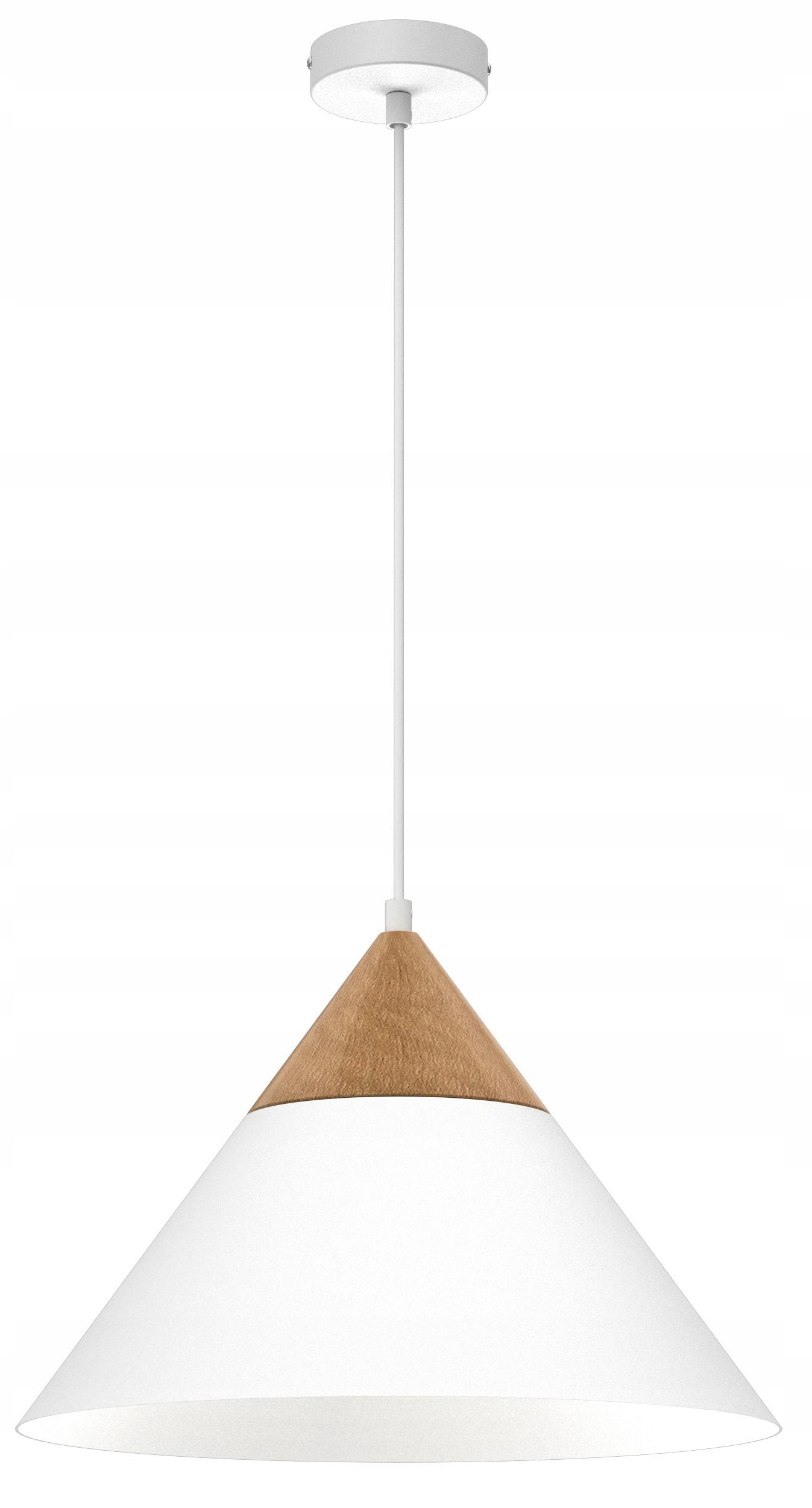 Závesná stropná lampa Single Biela Hnedá kovová 1xE27 39 cm moderná