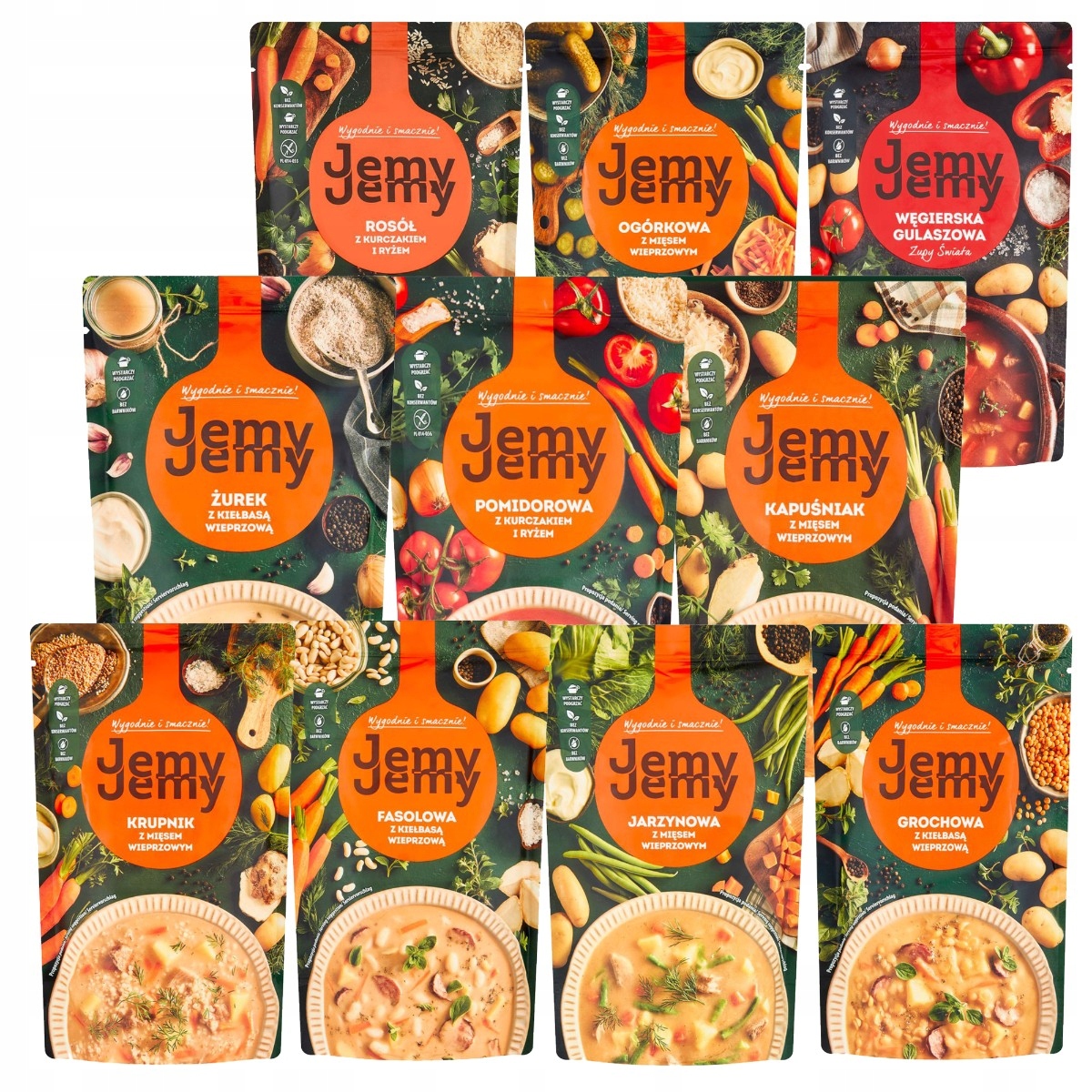 Levně Jíme Sada 10 polévek Mix chutí 450 g x 10 kusů