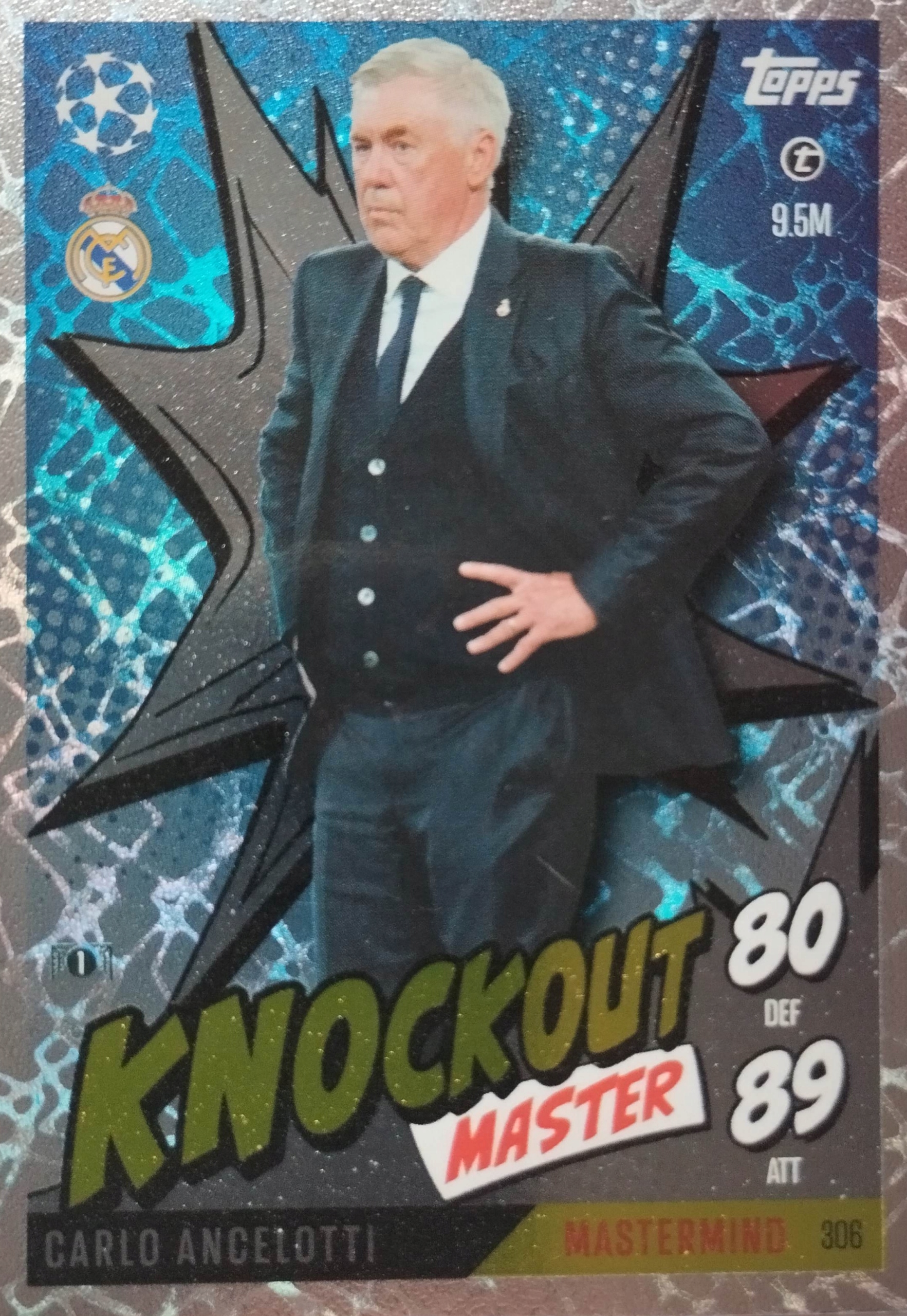 Match Attax Extra 2024/25 2025 Knockout Master 306 Carlo Ancelotti Real