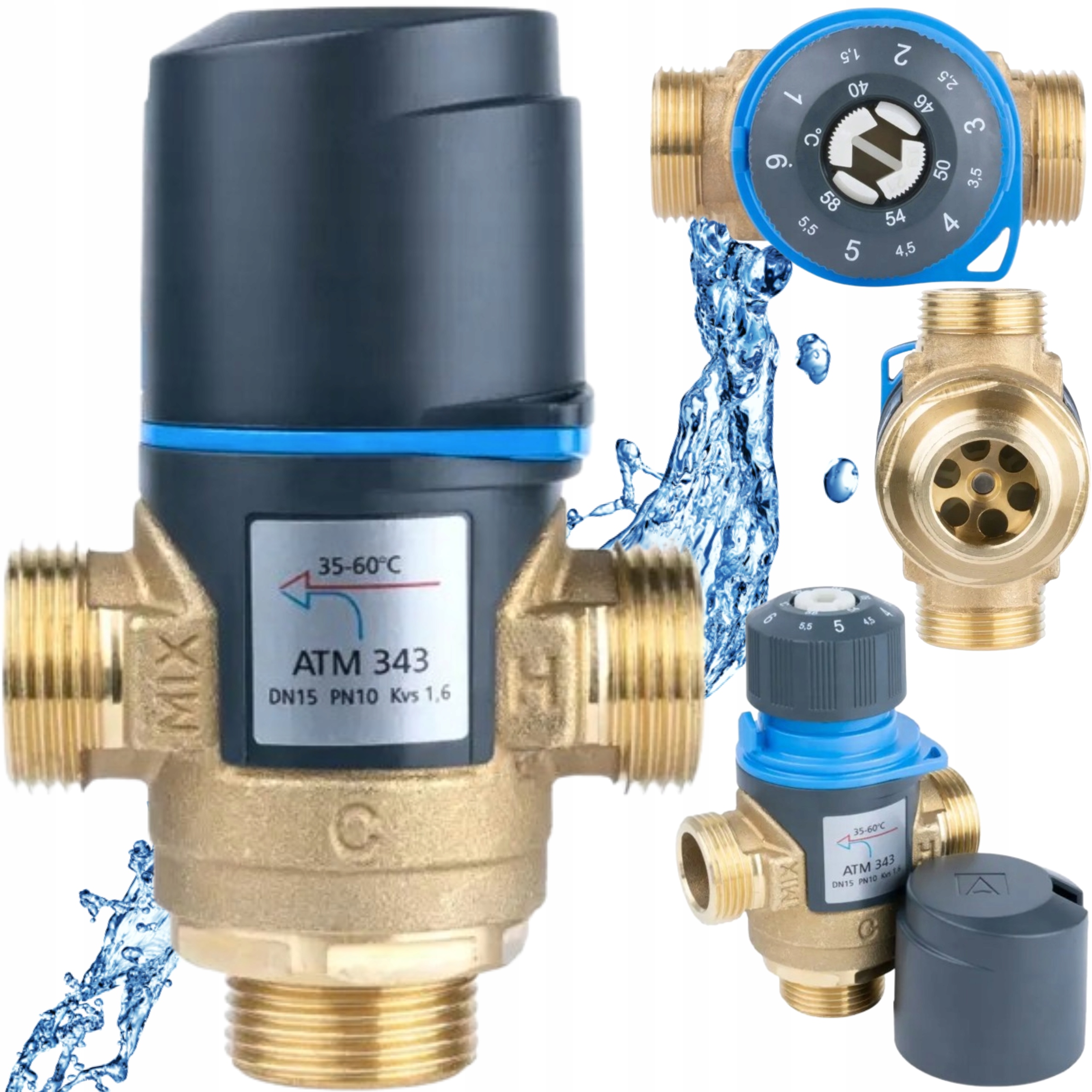 Mosadzný Termostatický Zmiešavací Ventil Atm 343 3/4" 35-60°C Afriso