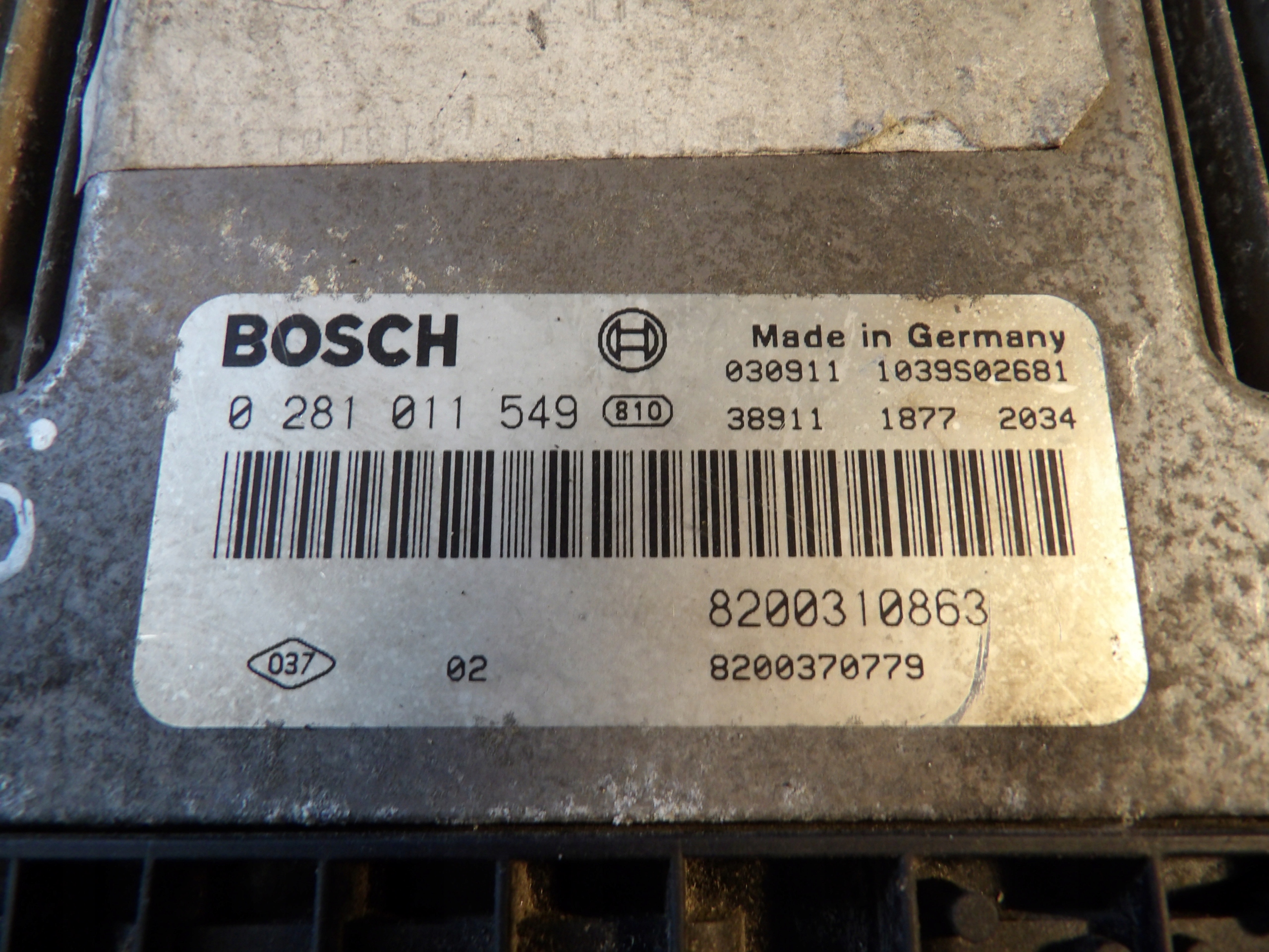Renault Megane II CC coupe computer, control unit 0281011549, 8200310863