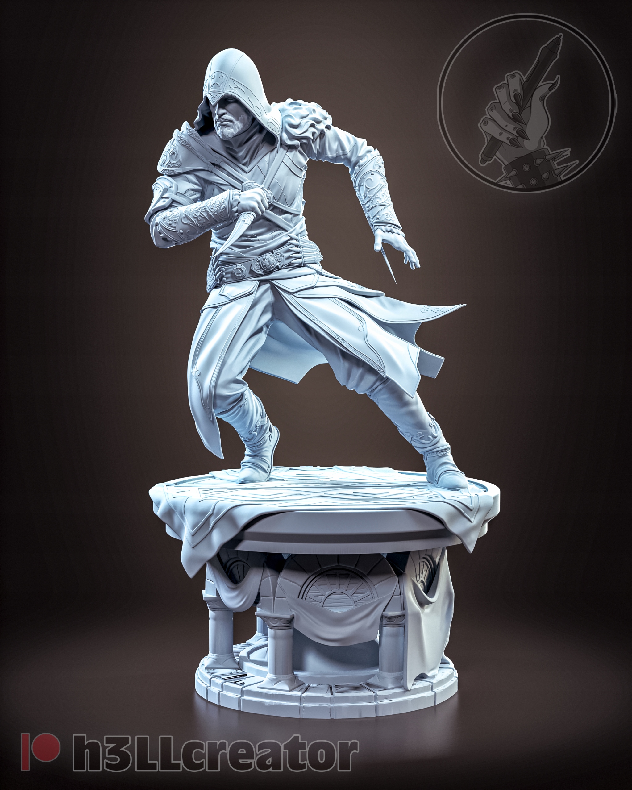Figurka Ezio Auditore Assassin's Creed H3ll Creator 3D tisk 14K Dárek
