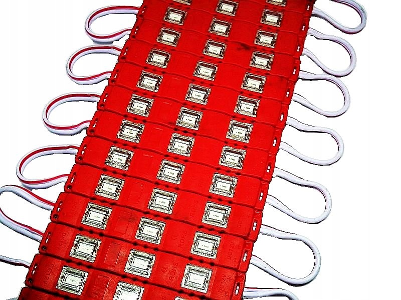 10x Moduł pasek LED 3x 12V 2W CZERWONY jakość