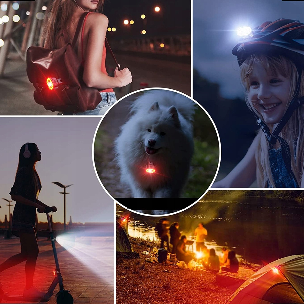 LAMPKA ROWEROWA ŚWIATŁO PRZÓD TYŁ NA KIEROWNICĘ Kolor dominujący czarny