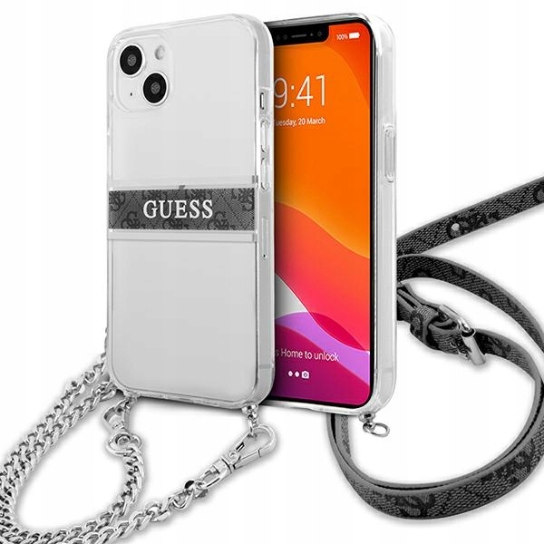 Guess Pokrowiec Hardcase Do Iphone 13 Mini 5,4 Transparentny Z Łańcuszkiem