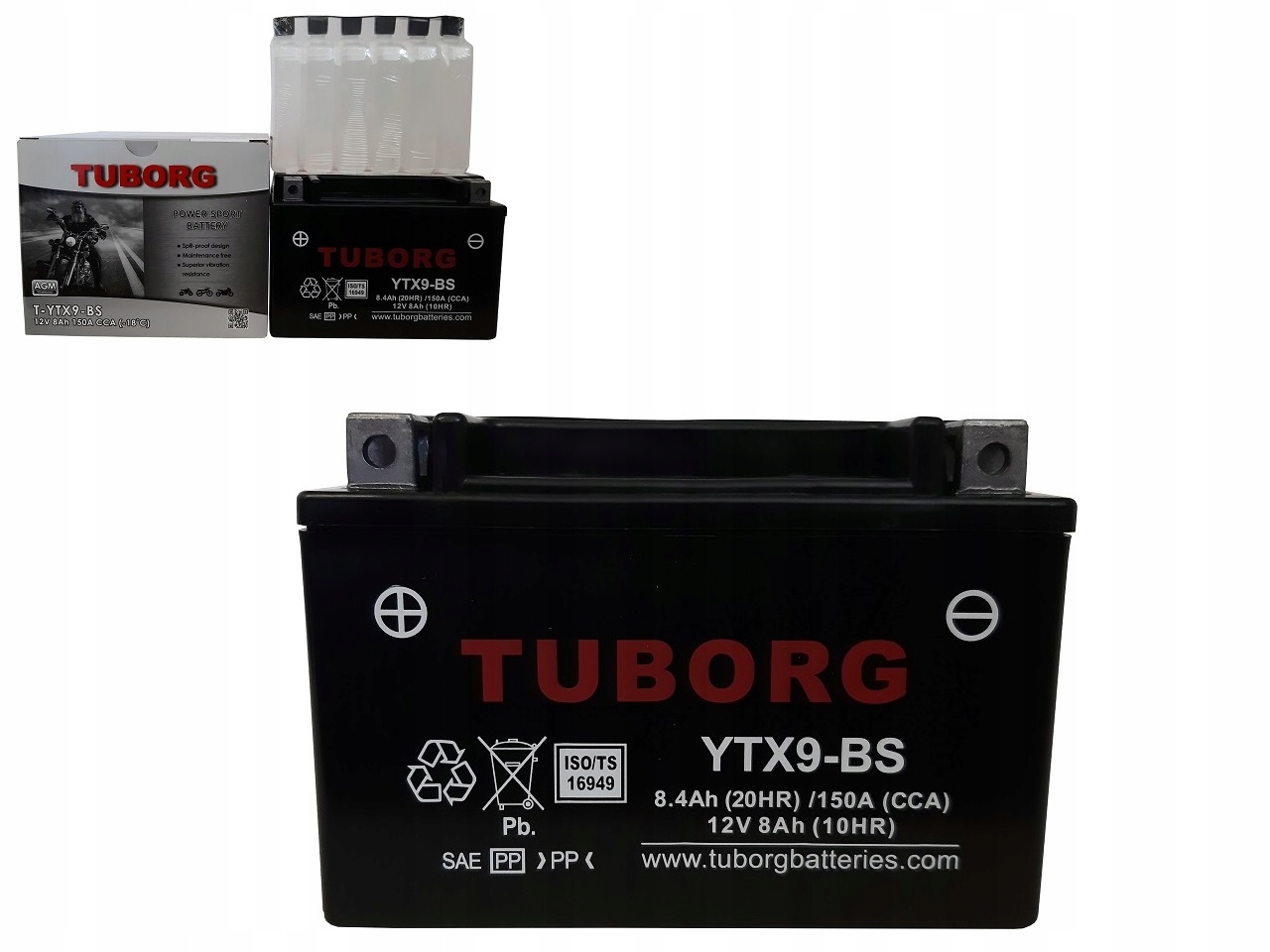 Аккумулятор для мотоцикла Tuborg AGM YTX9-BS