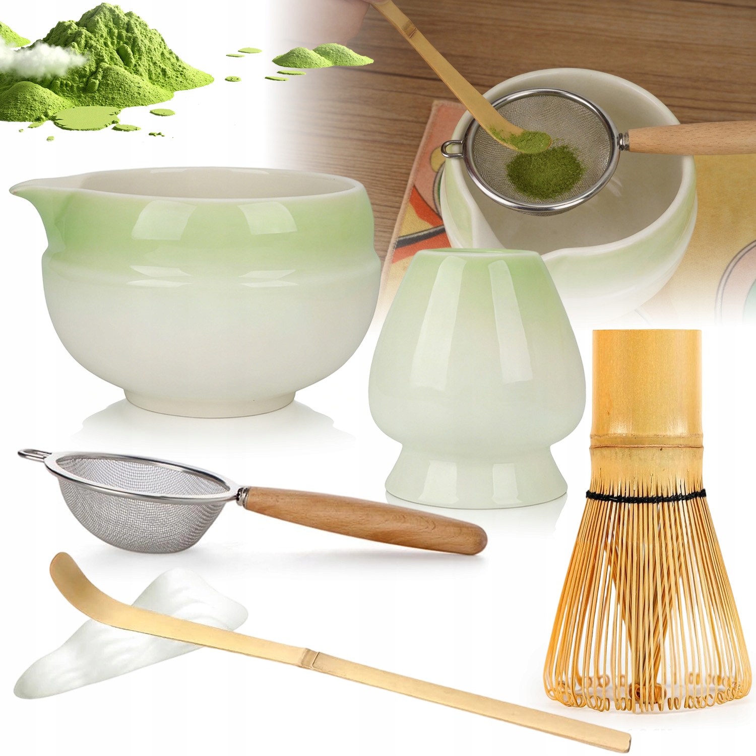 Zestaw Do Robienia Matcha 7-CZĘŚCIOWY Zestaw Prezentowy Do Herbaty Macha