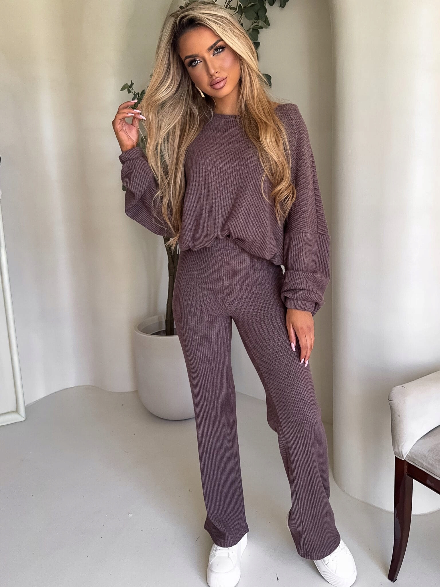 Komplet Mikina Ovesize Kalhoty Angel By Me– Cappucino S/36