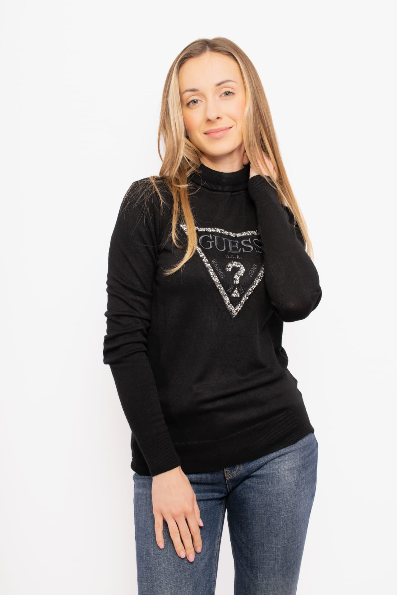 Dámský golf Guess W4BR03 Z2NQ2 černý S