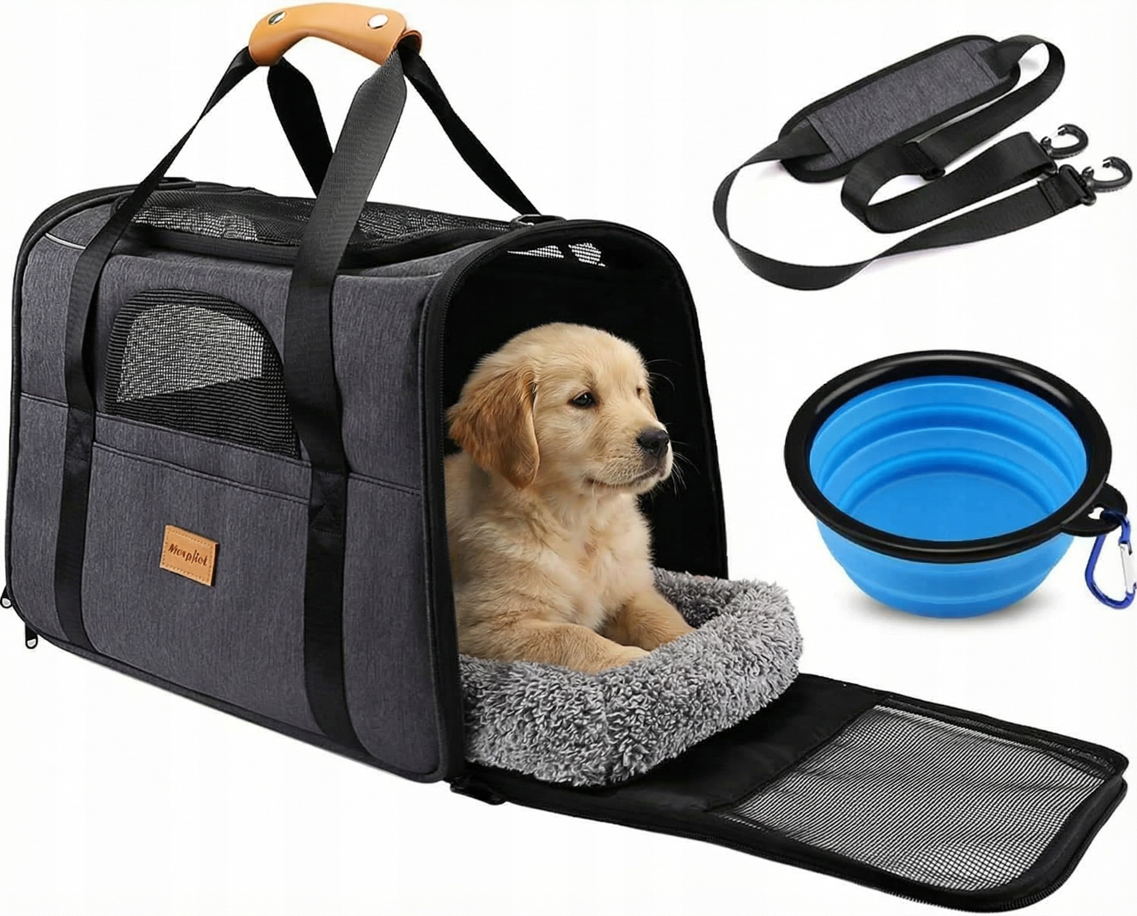 Levně Prodyšná Skládací Přepravní Taška Pro Psa A Kočku S Podložkou Bonus