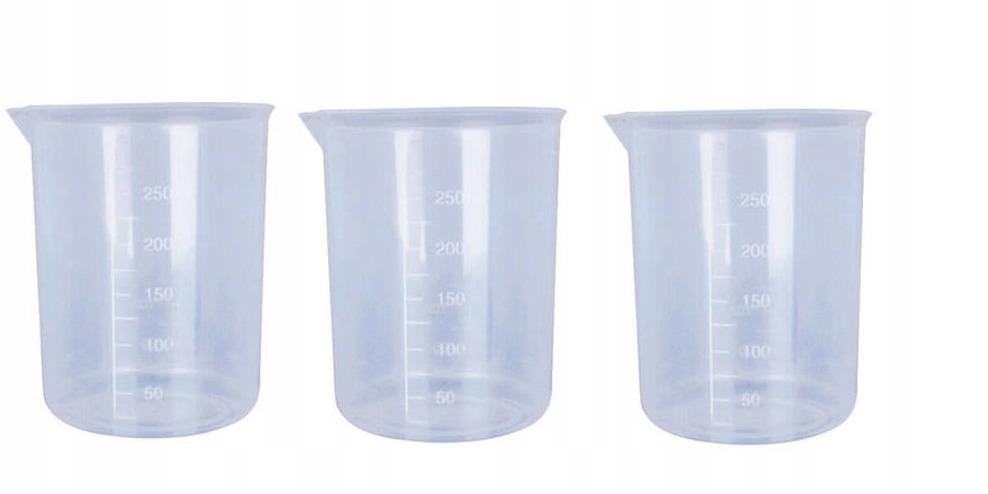 Kubek plastikowy z miarką 250/300ml komplet 3 szt