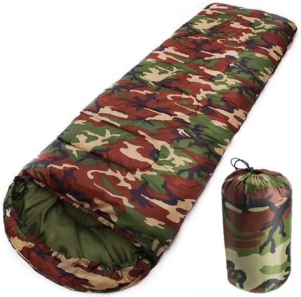 

Śpiwór Turystyczny Moro Camouflage Ciepły 210x75cm