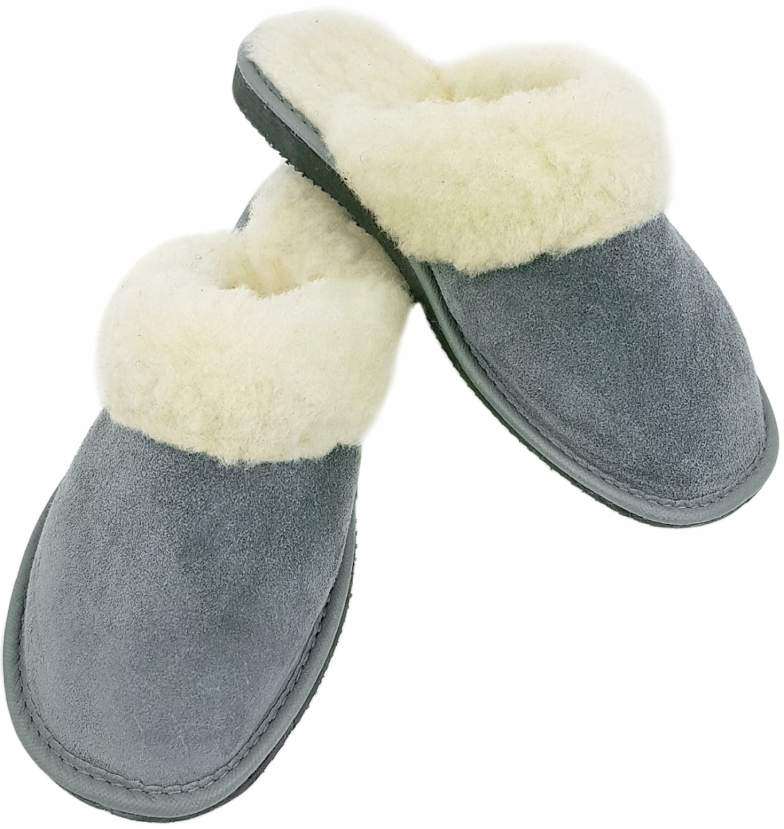 Ciepłe Kapcie Skóra Wełna Pantofle Góralskie *40*