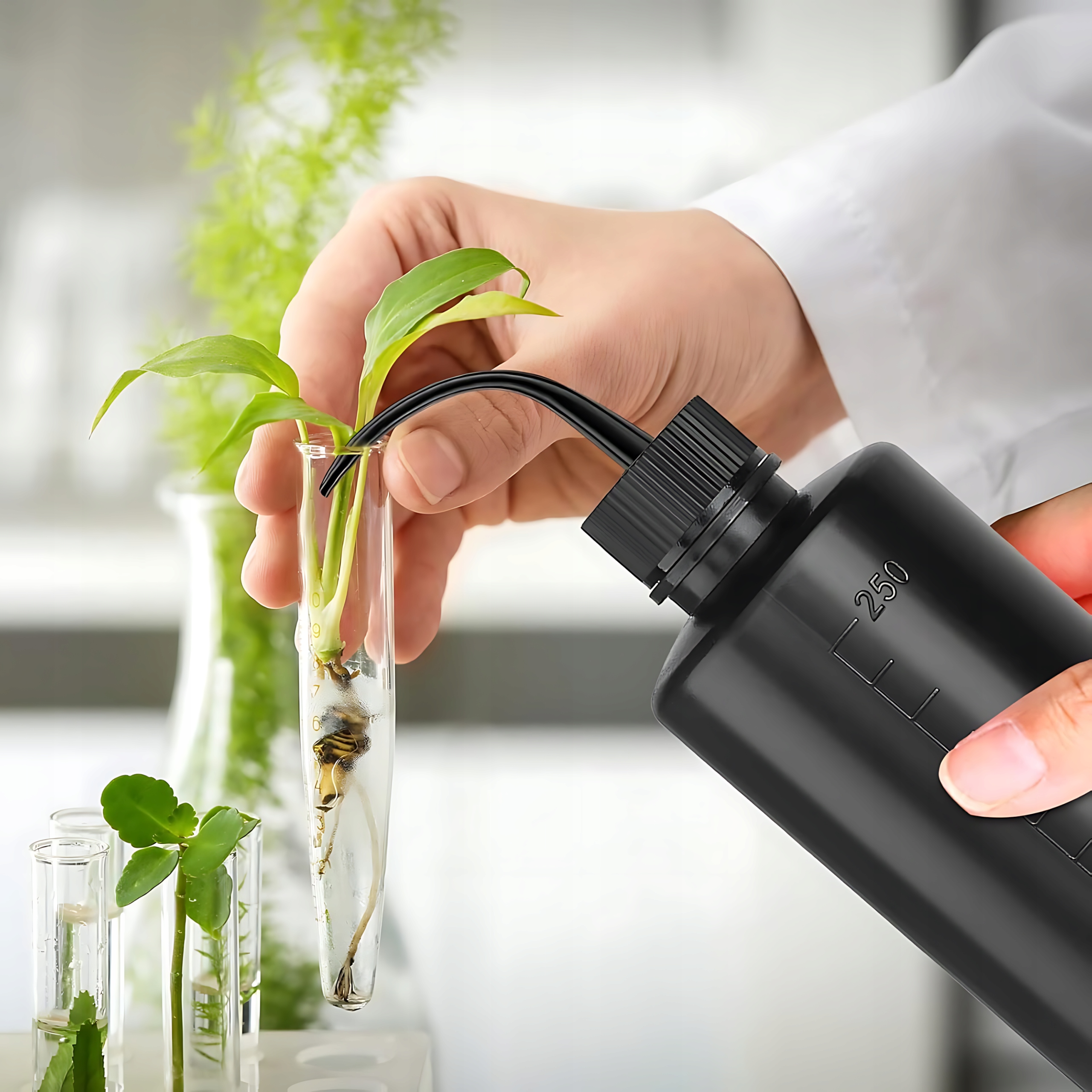 Butelka buteleczka POJEMNIK z dyfuzorem i podziałką 250ml do płukania rzęs Marka Ovee