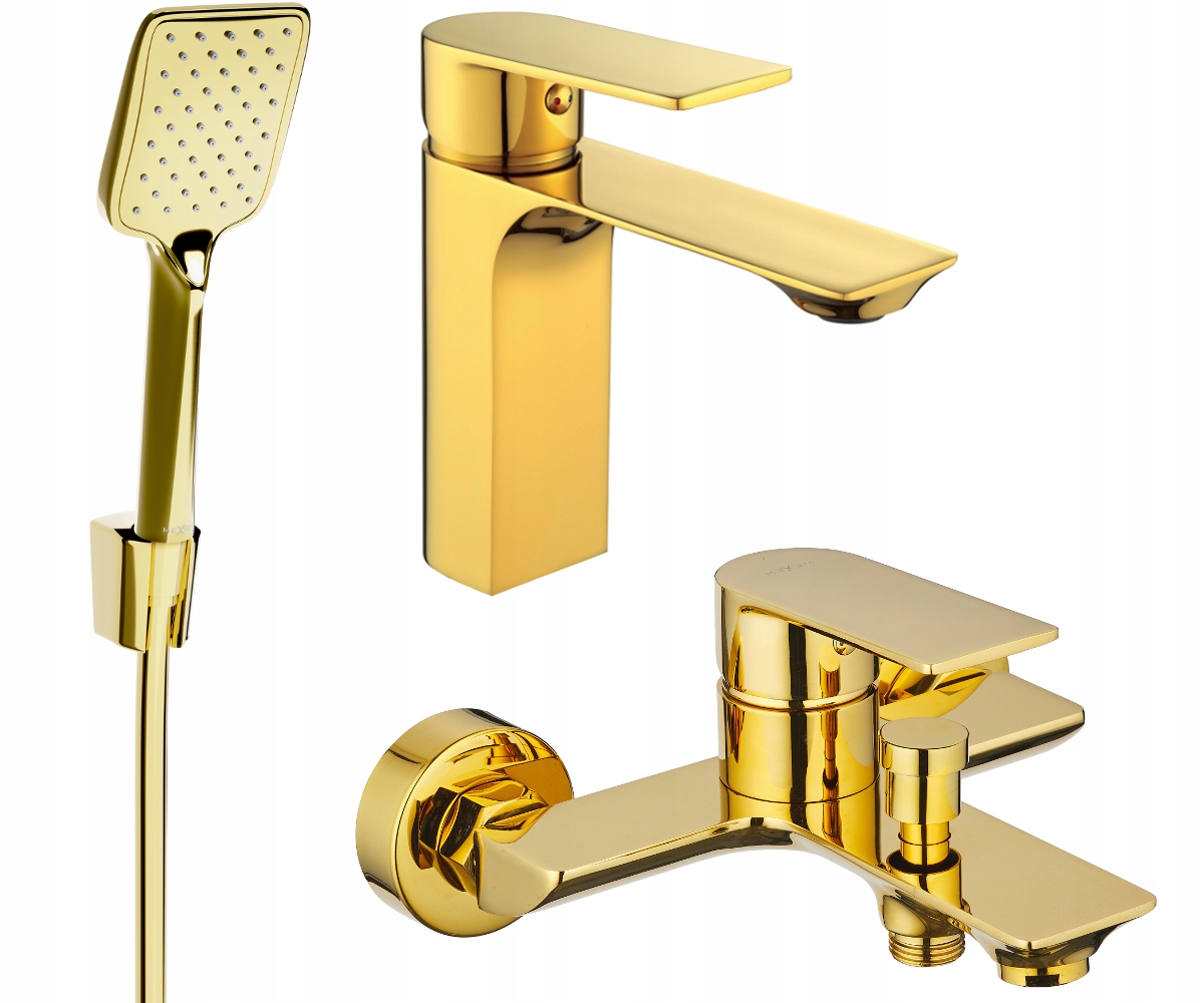 Mexen Alexa R62 Zlatá Vaňová Súprava, 3-funkčná, Nástenná Montáž