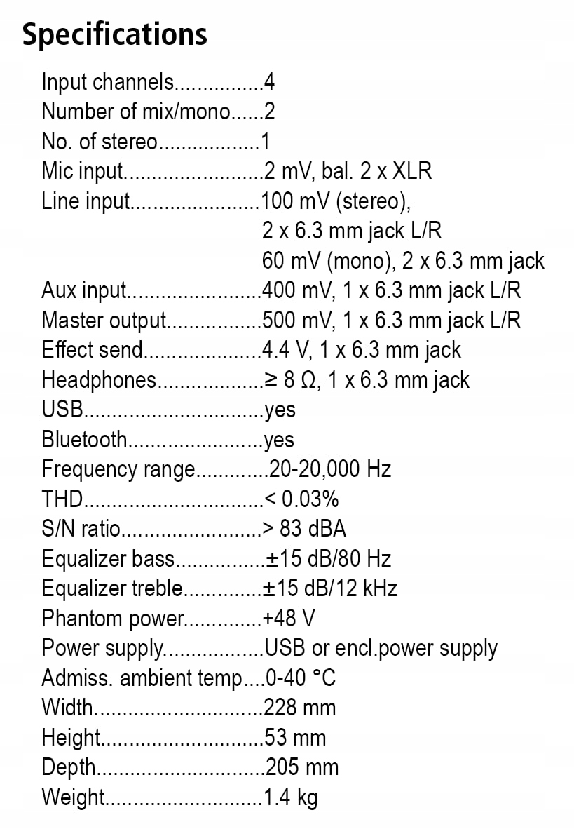 Img Stageline MXR-4 Mikser audio Usb Interfejs Marka IMG Stage Line