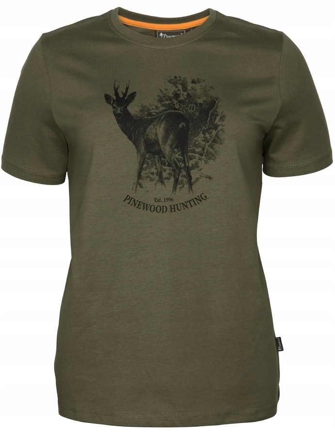 Pinewood koszulka damska t-shirt Roe Deer kozioł 3455 Olive rozmiar XXL