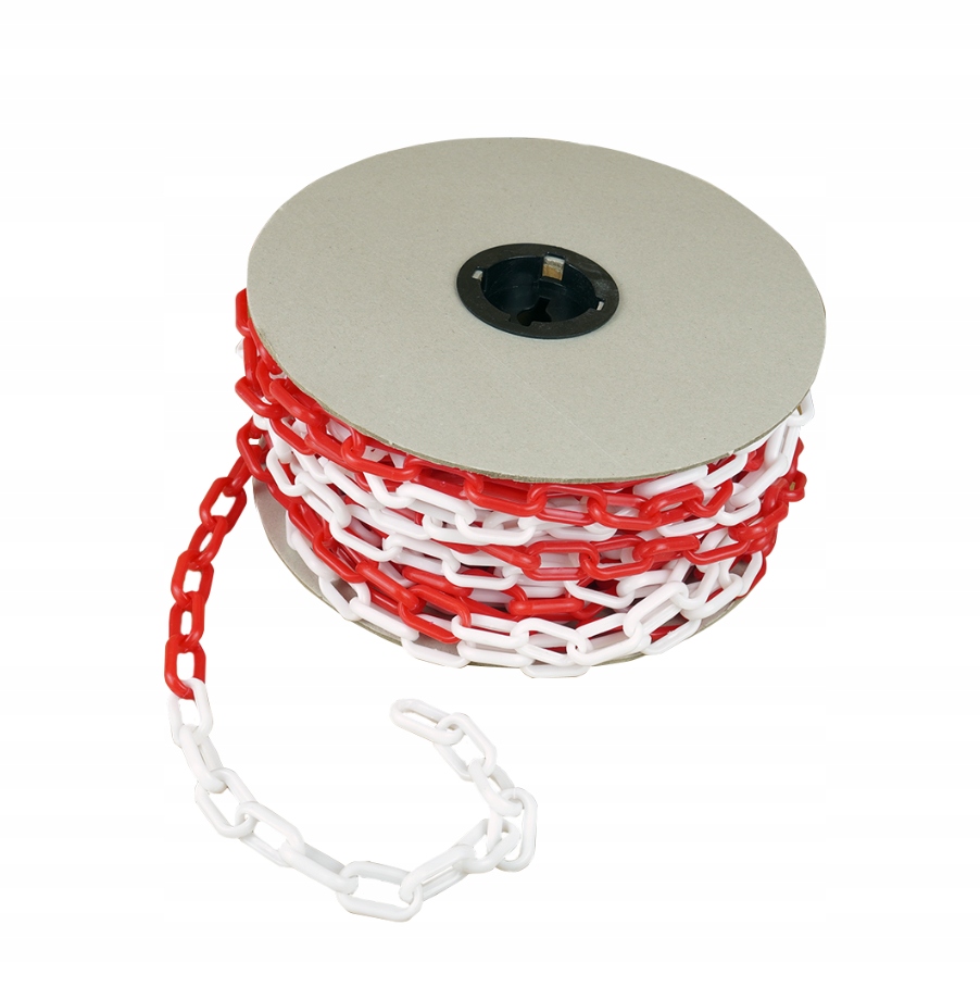 

Łańcuch plastikowy biało-czerwony 6mm Rolka 25m