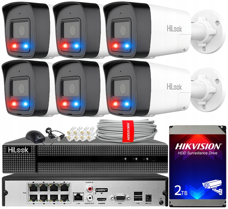Sada monitorování Ip 6 kamer 6MPx IPC-B160HAP-LUF/SL Live Guard PoE Audio