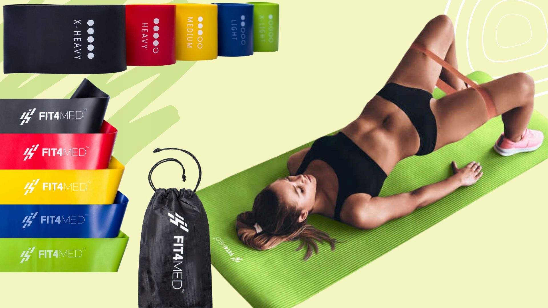 GUMY OPOROWE ĆWICZEŃ FITNESS REHABILITACJI ROZCIĄGAJĄCA Z ETUI NIEPĘKAJĄ 5X Rodzaj guma