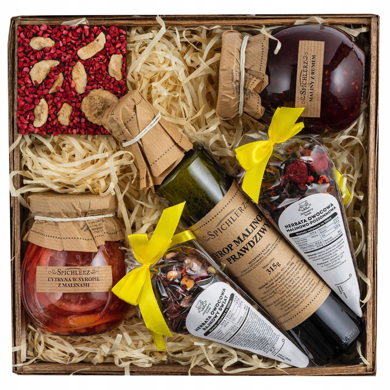 Levně Dárkový Koš Dárek Velký Box dárkový zavařeninami s čajem čokoláda