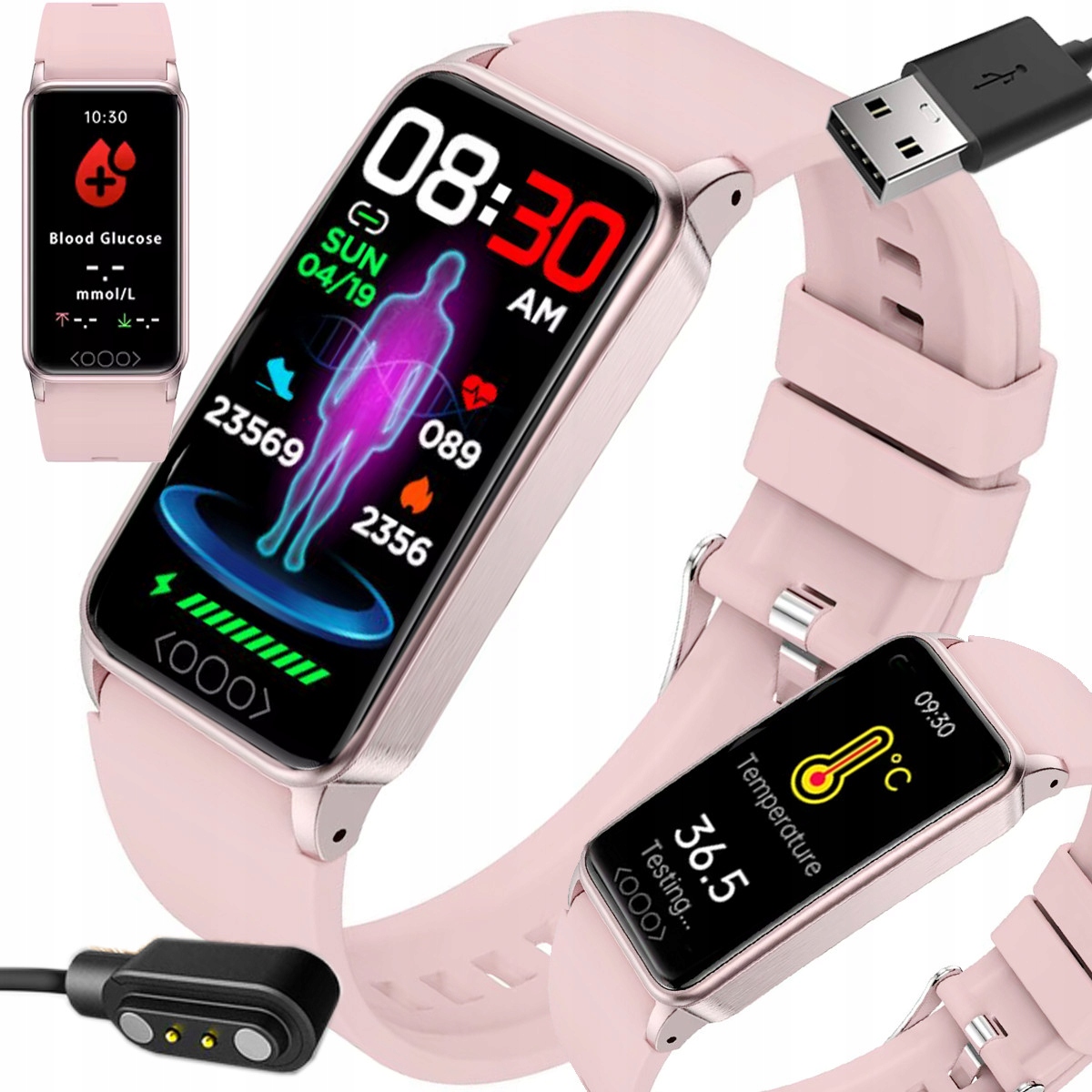 Smartwatch z Glukometrem Temperatura Kwas Moczowy Pl Menu Rozmowy