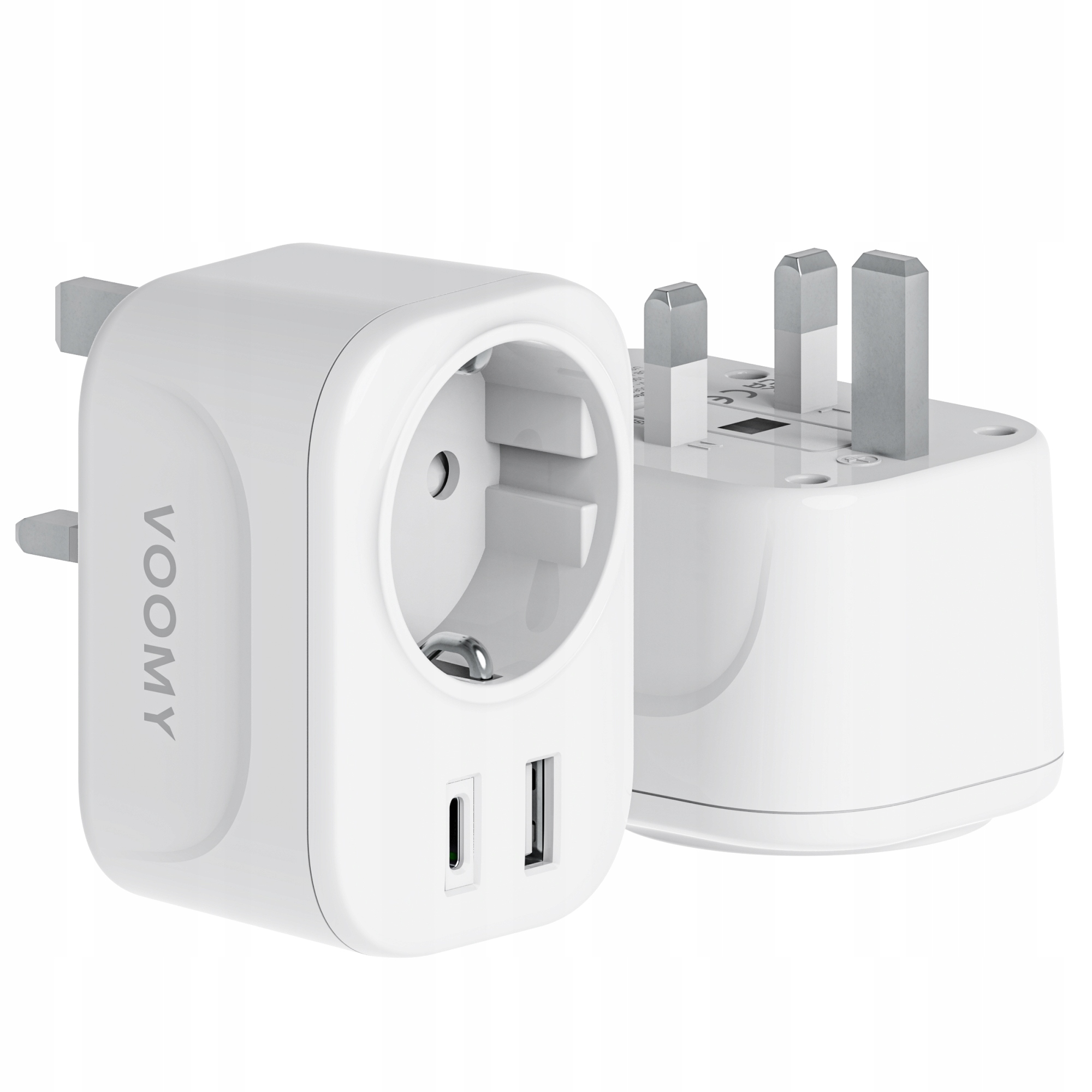 Uniwersalna Przejściówka Adapter Gniazda Uk Eu Ładowarka Usb i Usb-c Świat